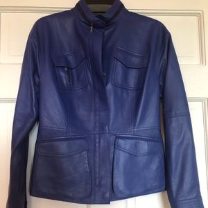 NWT Worth New York Blue Leather Jacket